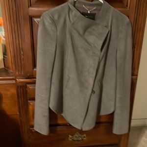 BCBG Faux Suede Misty Morning Jacket